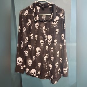 Sheer Skull blouse 1x